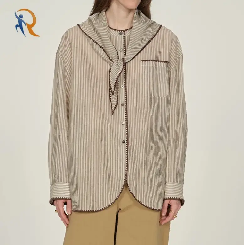 Collection Striped Multi-Position Scarf Shirt 1