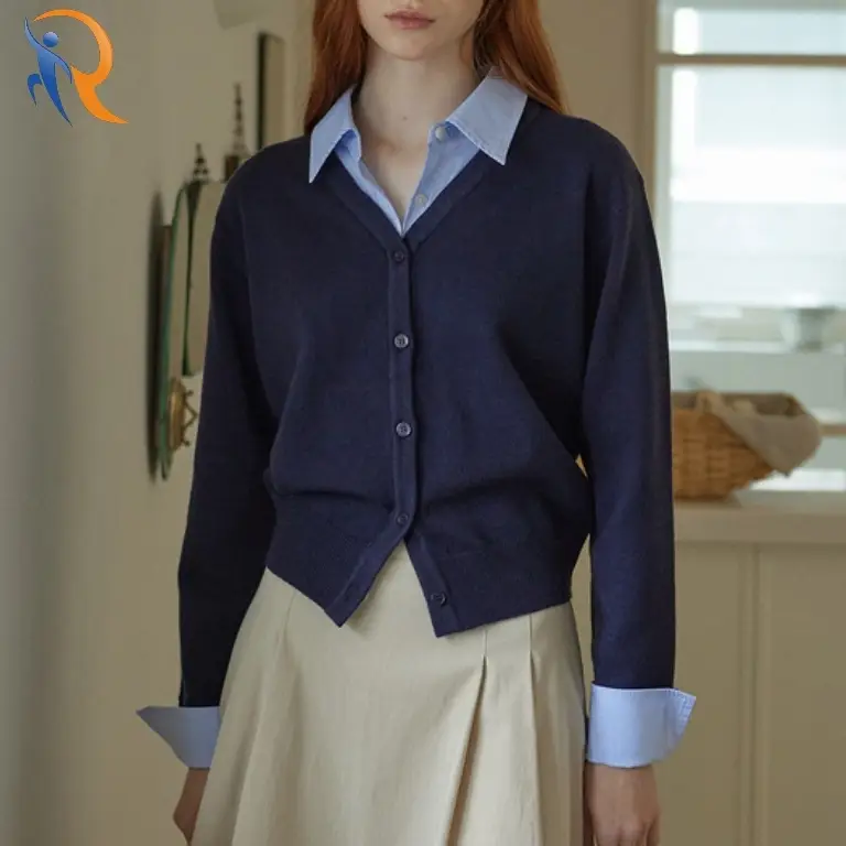 SHIRT COLLAR CARDIGAN_NAVY 1