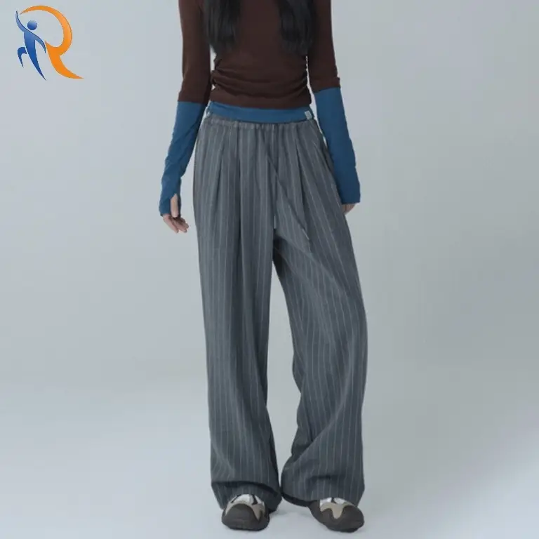 STRIPE EDGELINE WIDE PANTS_GRAY 1