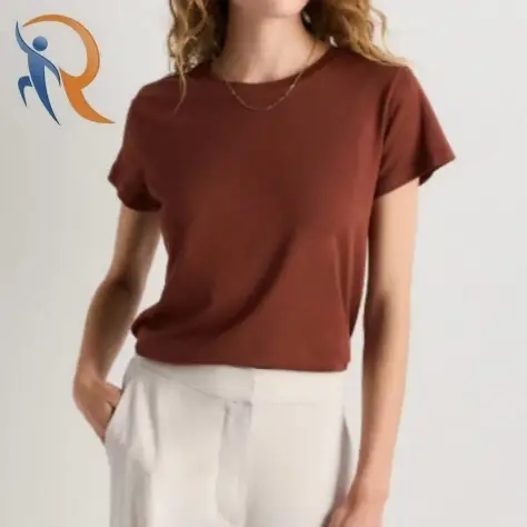 تيشيرت قطني مودال برقبة دائرية واسعة 1