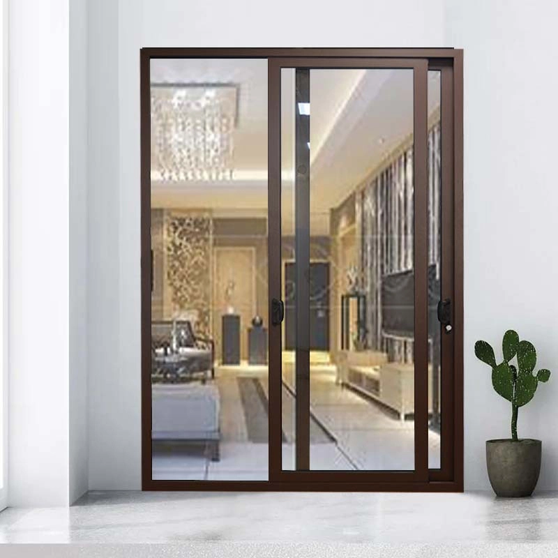 Porta scorrevole UPVC 1,8 mm-2,0 mm, grigio scuro/grigio chiaro/nero/o personalizzazione per ingresso di soggiorno, sala da pranzo, supermercato, edificio e ufficio 1