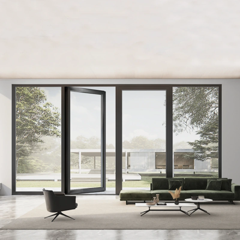 Aluminium glazen deur 85SE kan worden aangepast en kan worden toegepast op de binnenplaats van de villa, observatiebalkon, terras 1
