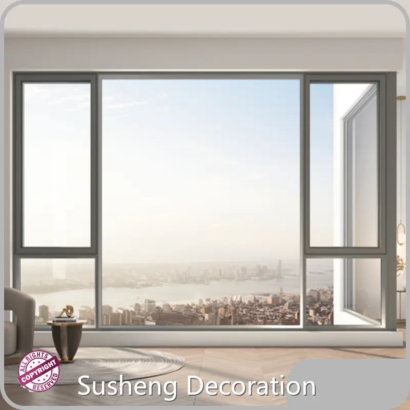 Susheng Decoration Vertical Sliding Windows Aluminium Vertical Sliding Windows Aluminium Series 1