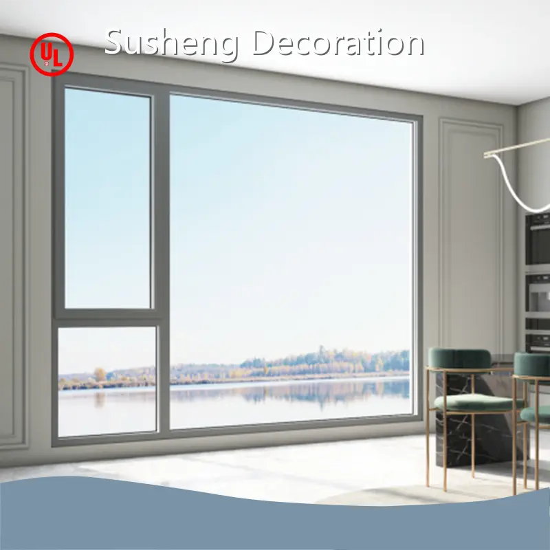 Safe to Use Black Aluminium Sliding Windows for Shopping Malls 1