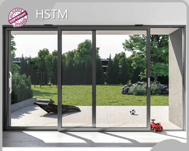 Puertas corredizas de aluminio con ventanas de HSTM 1