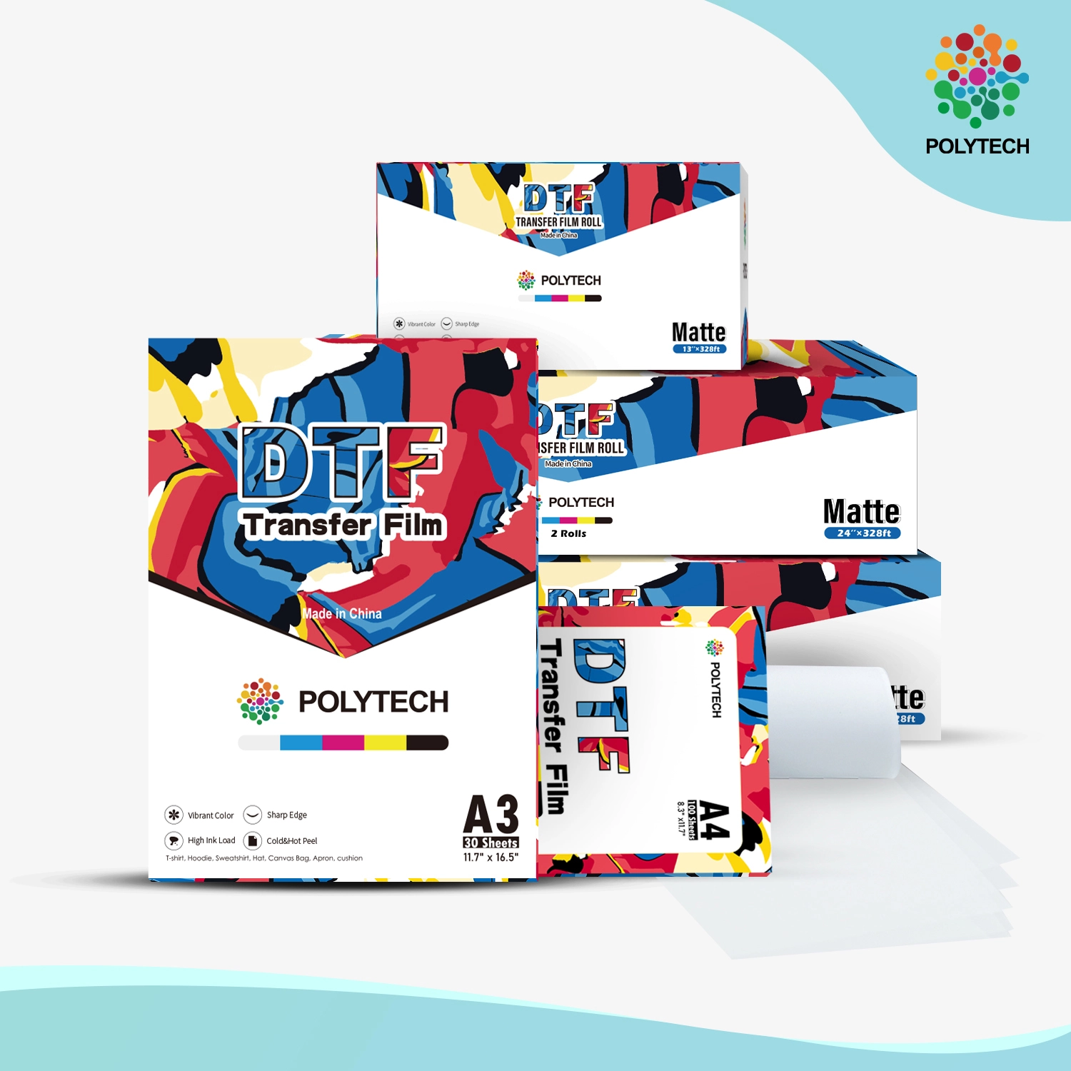 Polytech - Pellicola PET A3 A4 tutta DTF 1