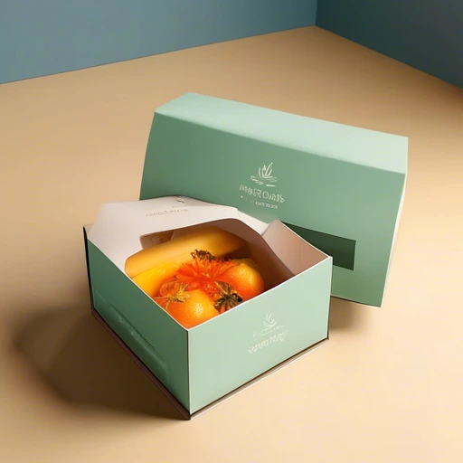 Caja de envasado de alimentos ecológica con ventana 1