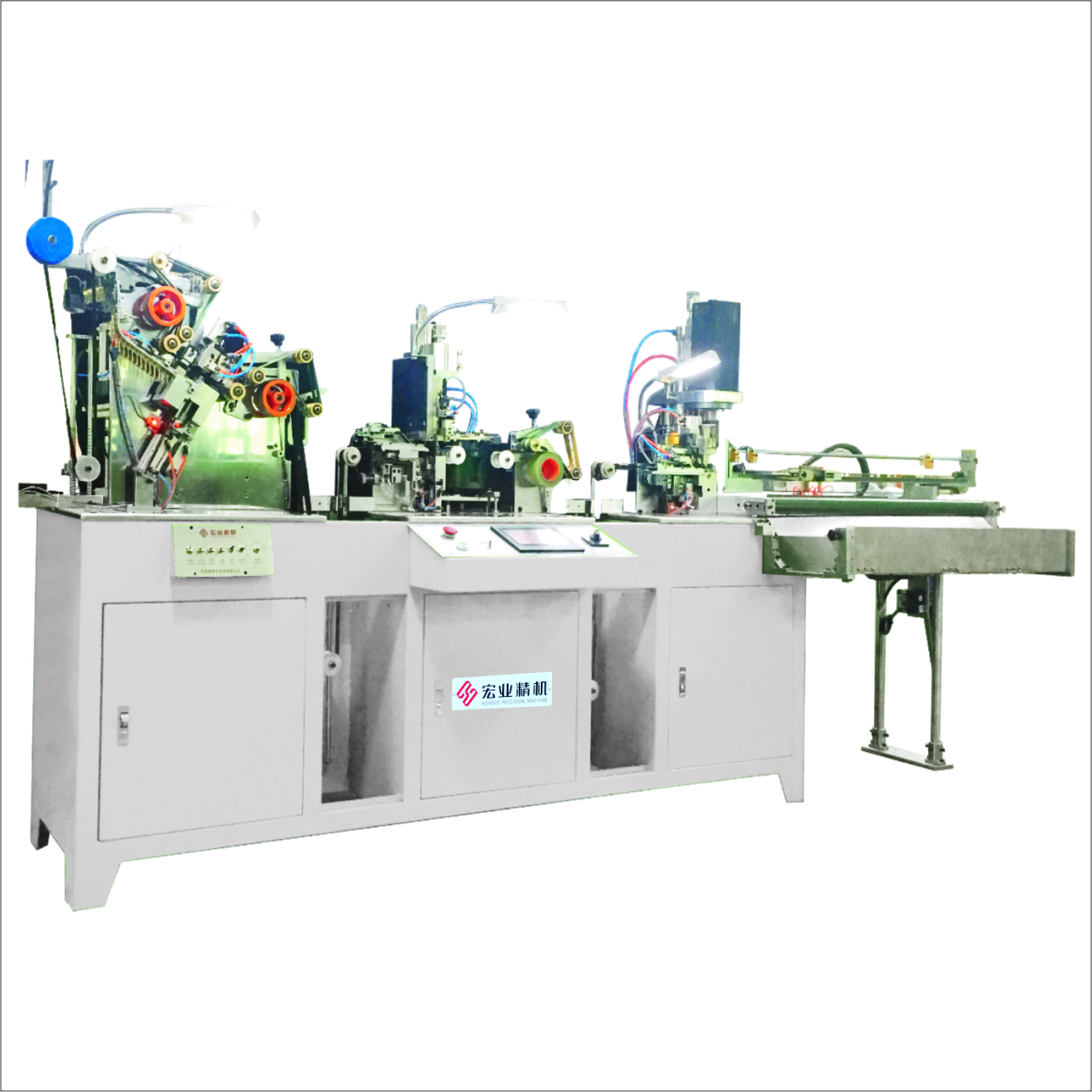 HY-880N Automatic Nylon Zipper Three Function Combination Machine for Slider Mounting, U Type Top Stop, Cutting 1
