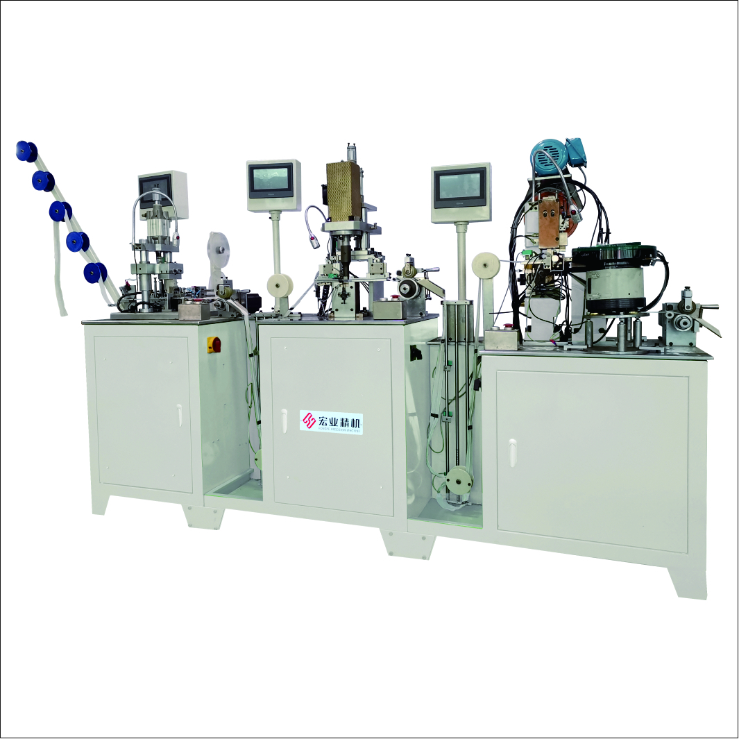 HY-881N Automatic Nylon Zipper Three Function Combination Machine for Tape Sealing, Hole Punching, Pin  Box Fixing 1