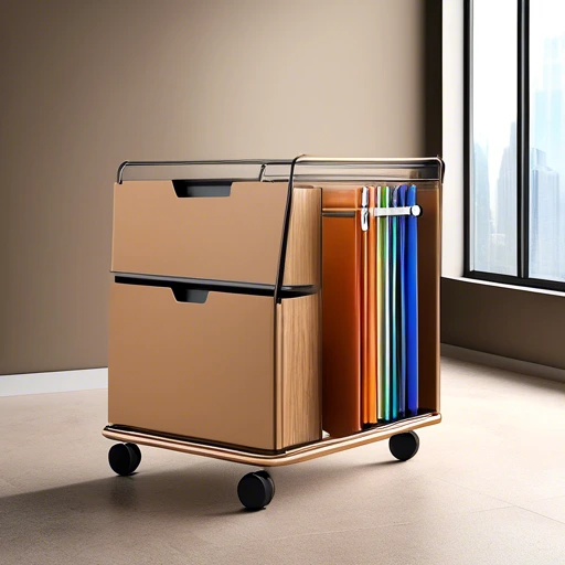 Mobile File Cart with Hanging File Folders 1