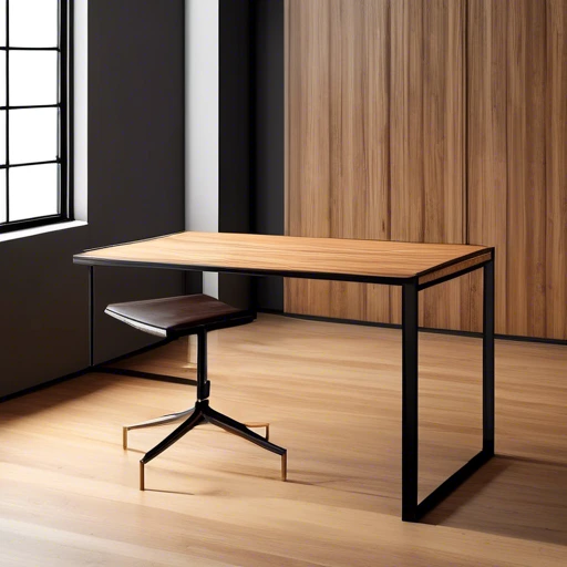 Minimalist Wood and Metal Desk 1