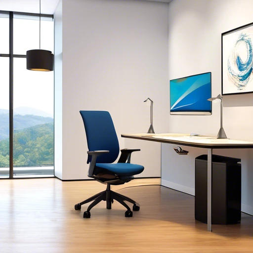 Silla de oficina ergonómica con reposacabezas ajustable y soporte lumbar 1