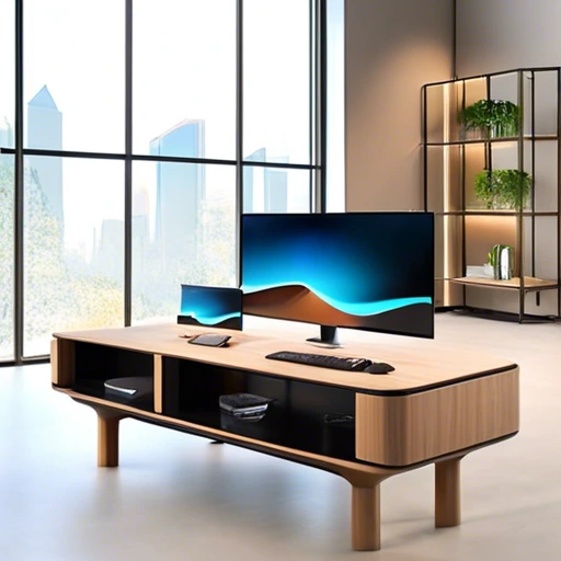 Wireless Charging Desk with Integrated Storage Modules 1