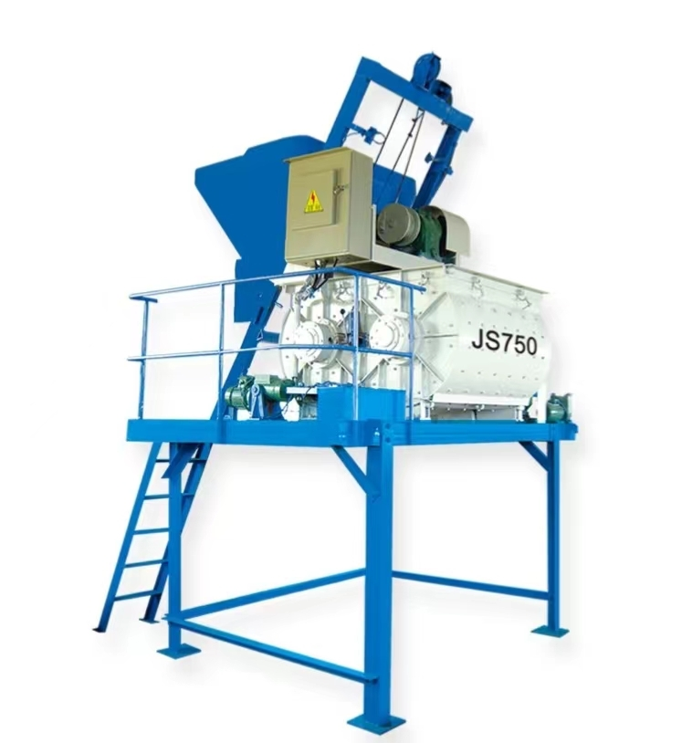 Yixin Machinery Professional Manufacture Fully Set High EFficiency Twin Shaft Compulsory Concrete Mixer JS 750 1