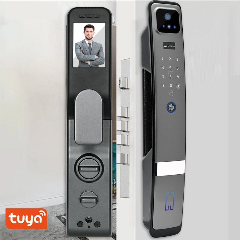 Smart Biometric Fingerprint Face Recognition Outdoor WiFi Lock with peep screen by Mobile Tuya YMSDL63 1
