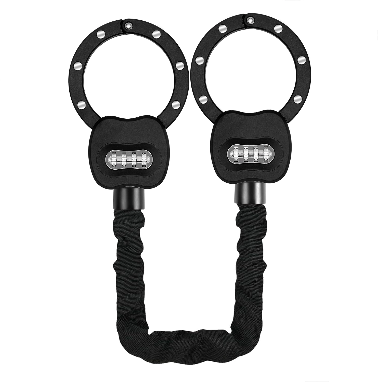 Four-digit password handcuff lock with black PA cloth cover YMPHL002 1