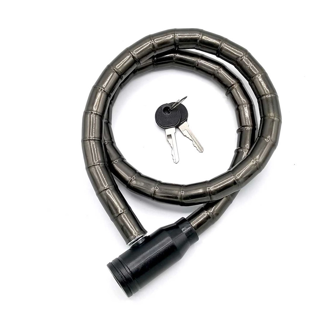 Black 120cm Lock Length plastic head Bicycle motorcycle Security Joint Lock with 2 Keys YMJL002 1
