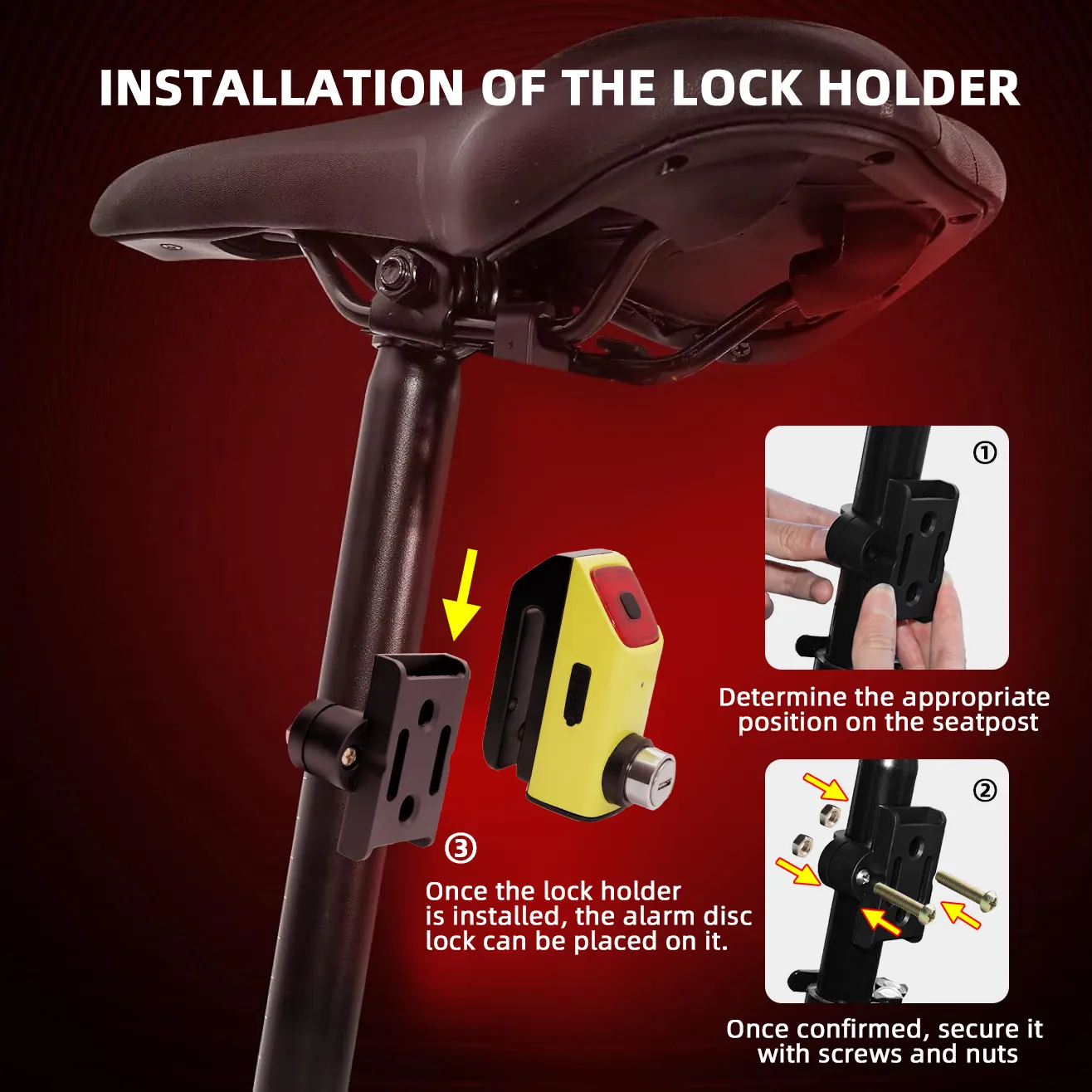 UMEDO Lock Lock for Motorcycle with Alarm Factory Price 4