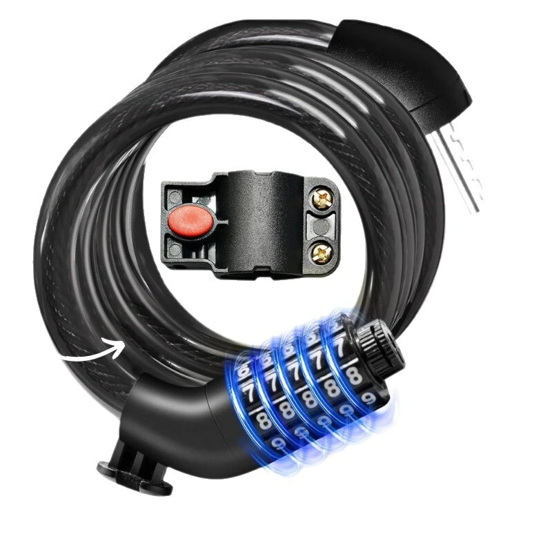 10x1000mm Five-digit bicycle cable lock with password YMCC57 1