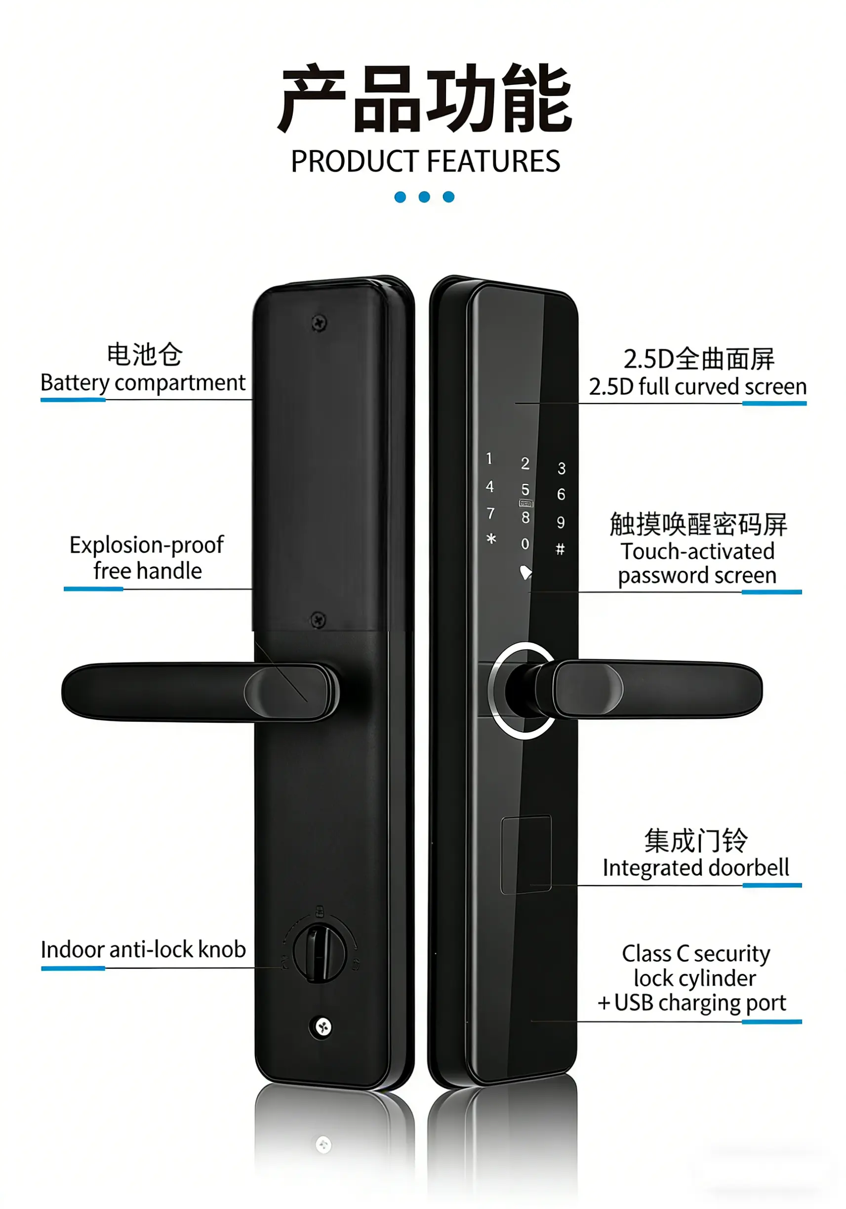 Electronic Door Locks Smart Door Lock Wholesale - UMEDO Lock 2