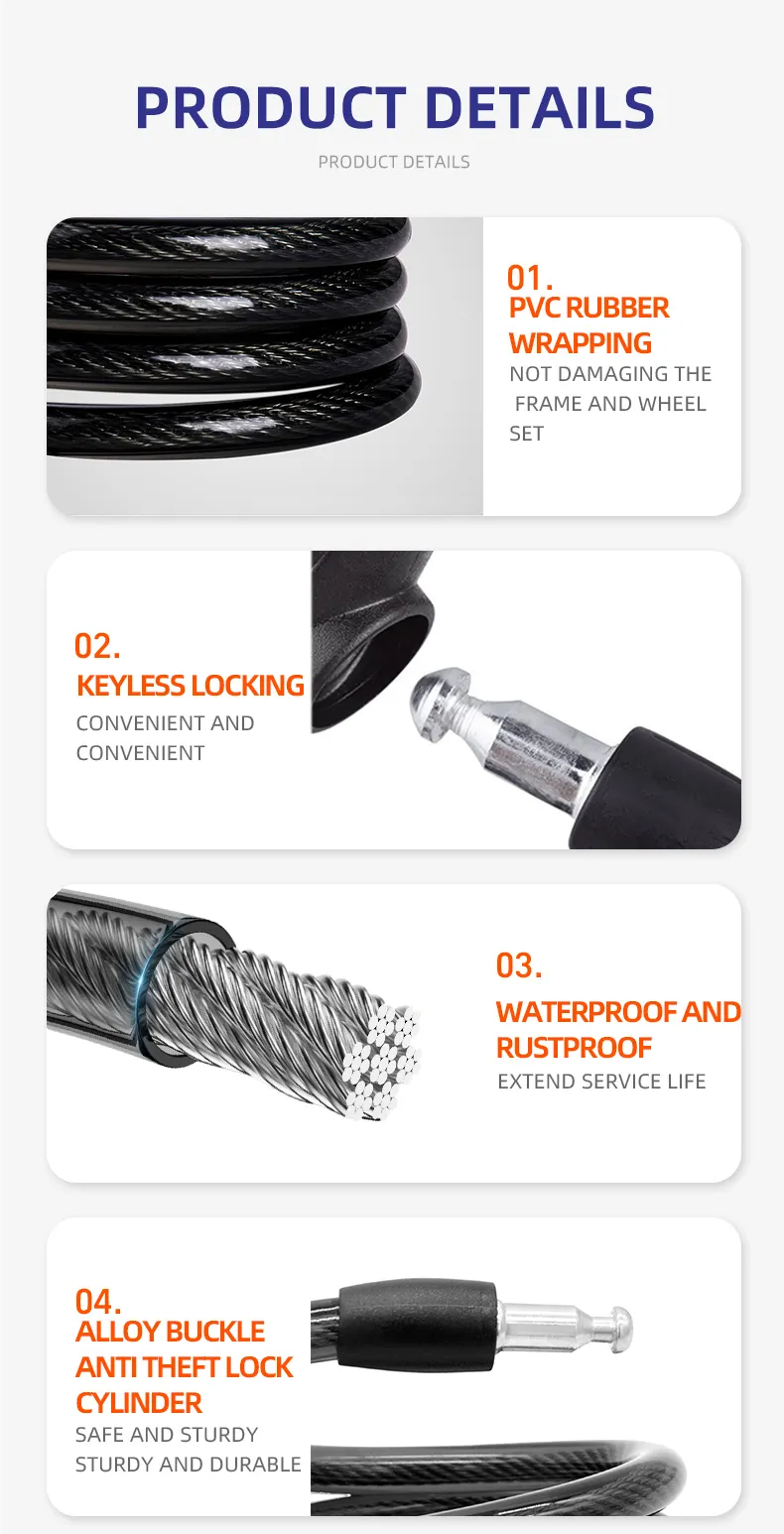 Scooter Cable Lock Factory Direct Supply for Personal Travel 10