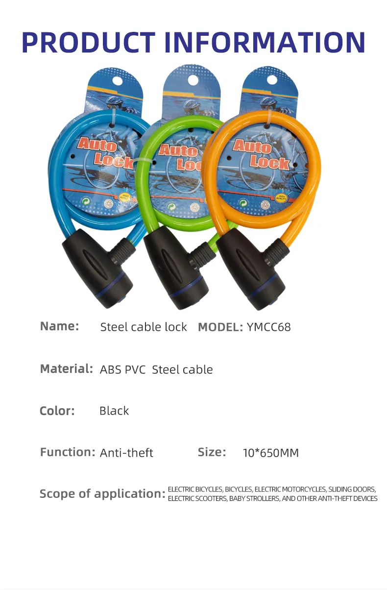 Scooter Cable Lock Factory Direct Supply for Personal Travel 7