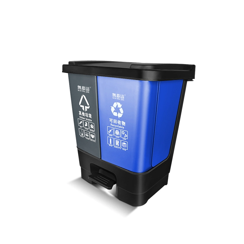 AF07337 40L Foot operated classification garbage bin with dual bins 1