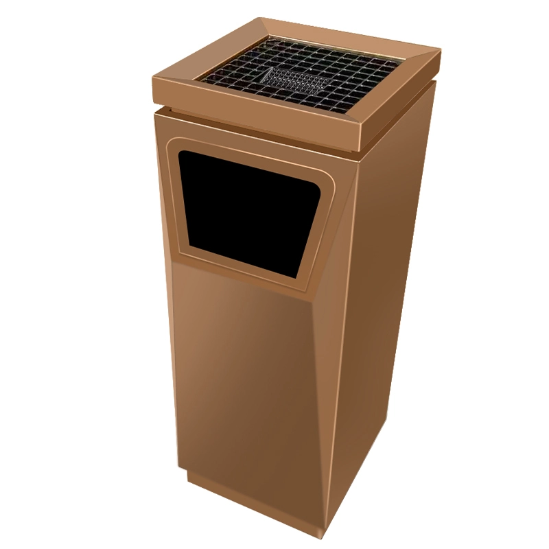 Standing Stainless Steel Trash Can Elevator Lobby Entrance Garbage Bin with Ashtray Multiple Colors to Choose From 1