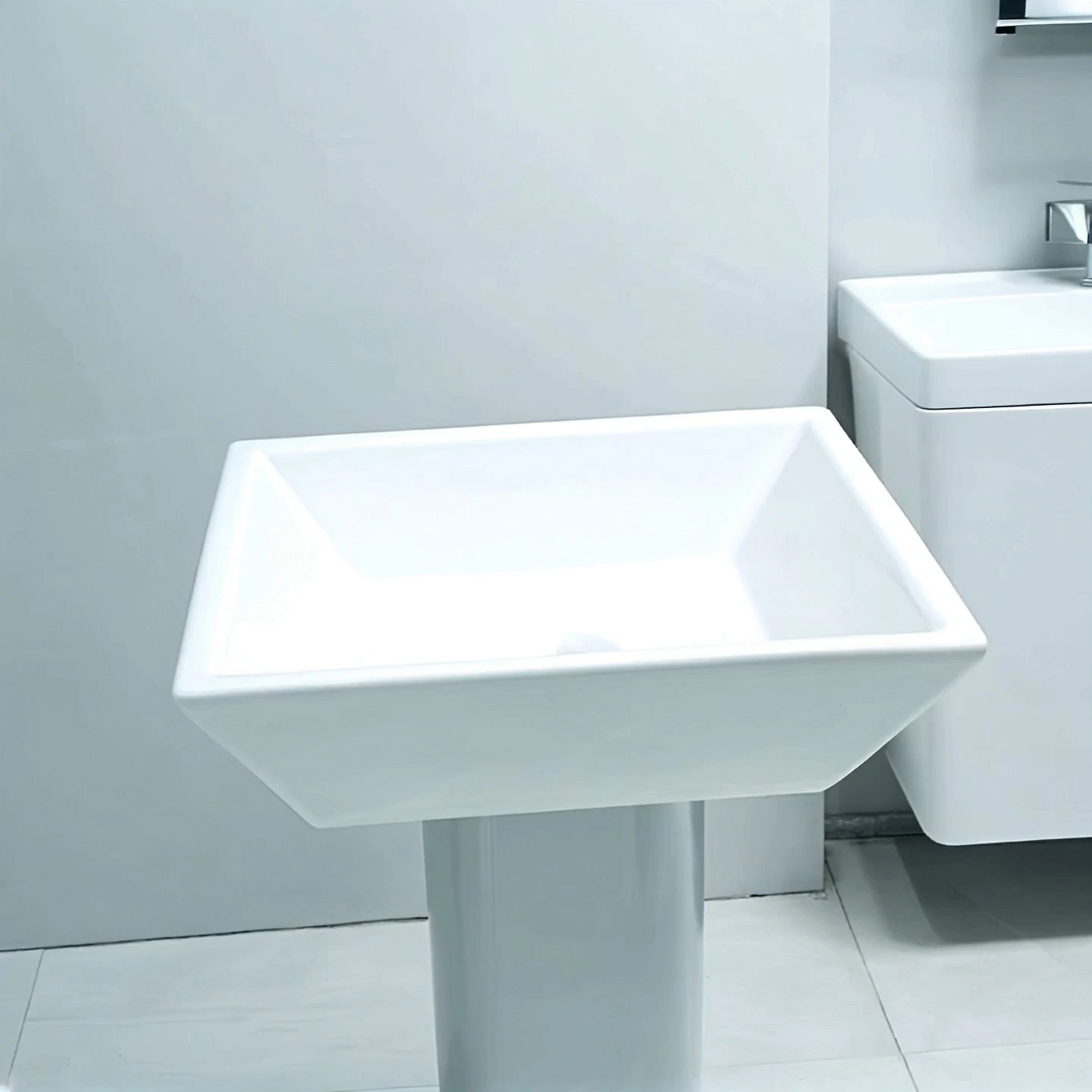 Above counter basin ceramic art sink classic rectangular style durable suitable for home and business 1