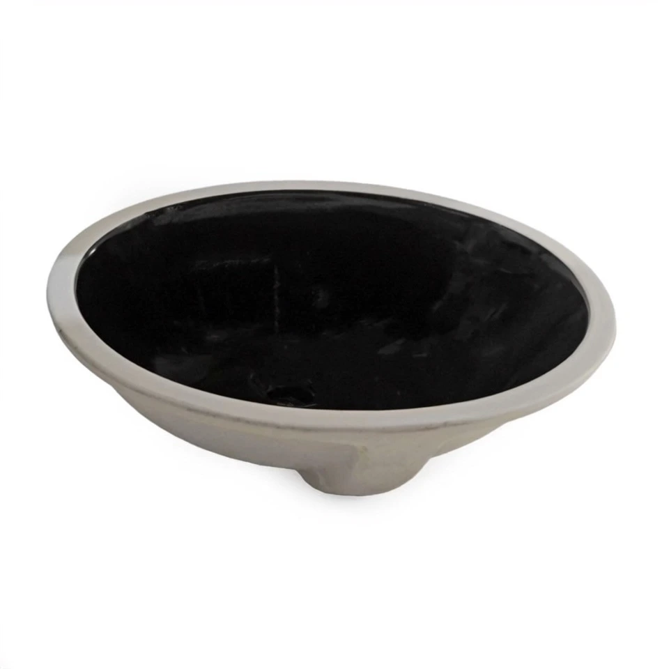 Black ceramic sink undercounter bathroom basin oval shape increases beauty 1