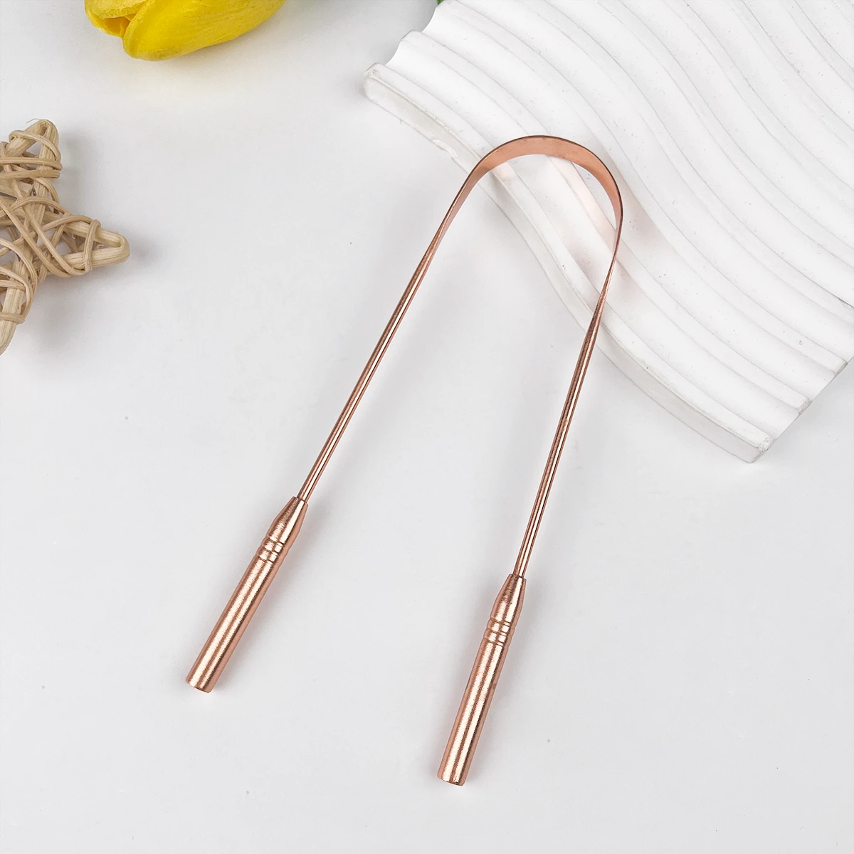 Tongue Cleaner U-shape deodorant scraping Tongue Adult Pure Copper Tongue Scraper Tongue Brush Oral Cleaning Care Tools 1