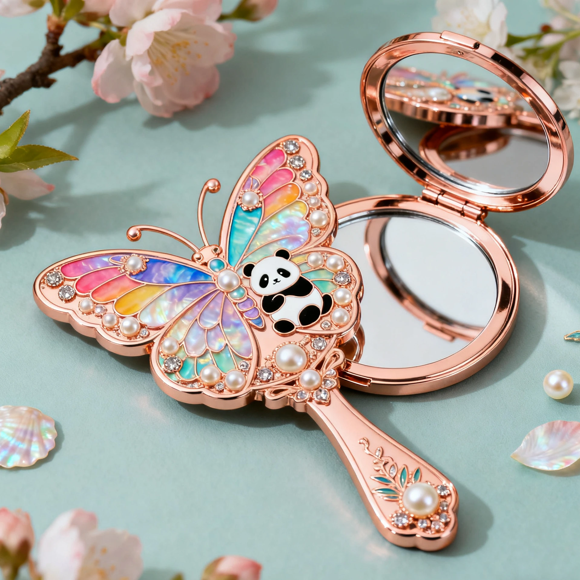 Compact Mirror, Double-Sided Pocket Mirror with 5x Magnification 1