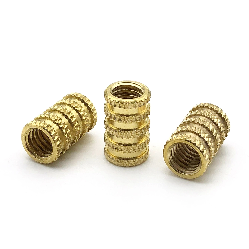 Customized CNC brass parts heat set thread knurled knurled insert nuts 1