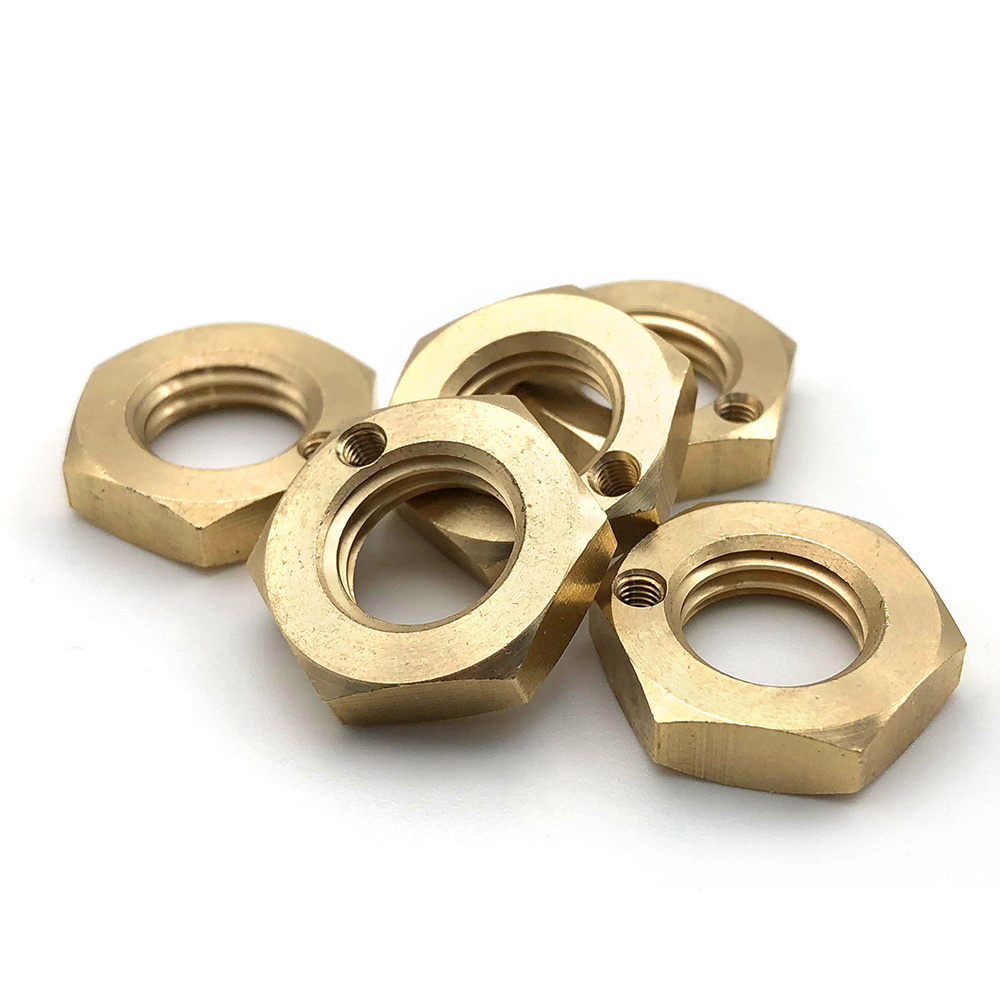Nueces de hex. de cobre amarillo finas de la cerradura de la nuez hexagonal M12 de las nueces de cobre del OEM de encargo 3