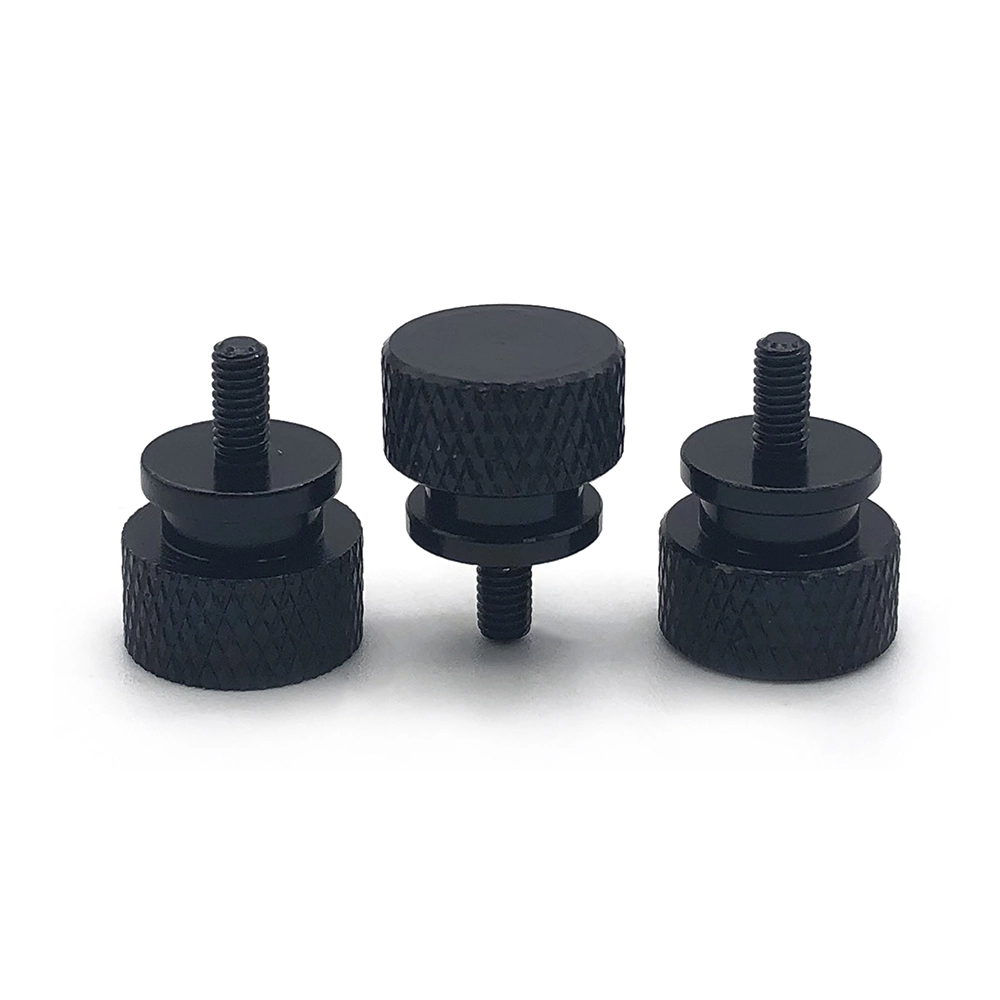 M3 M4 Black Thumb Screw Flat head Knurled Screws Double steps Bolts 1