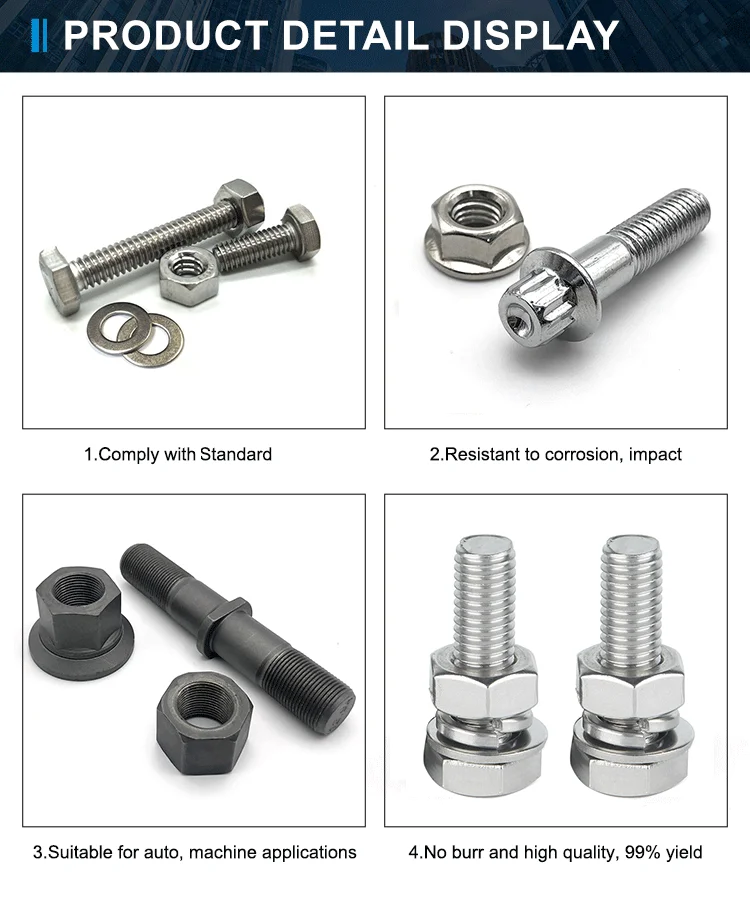 Tornillos de cabeza hexagonal galvanizados en blanco y azul con cabeza exterior 7