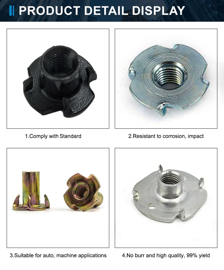 Quincaillerie de meubles raccord canapé chaise acier noir quatre griffes écrou meubles écrous 10