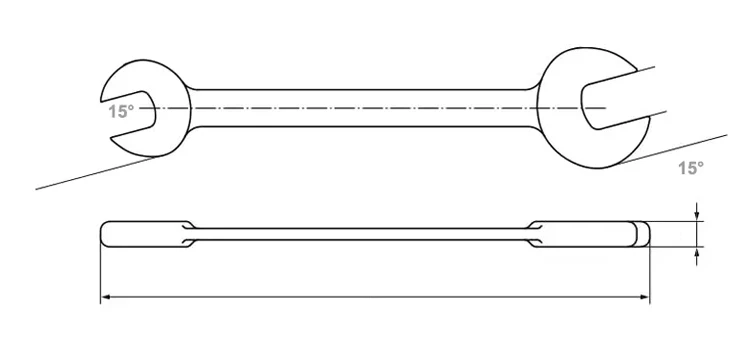 1/2-Zoll-Inbusschlüssel Beliebter Schraubenschlüssel metrisch Chrom-Vanadium-Stahl Doppelkopf-Gabelschlüssel 8