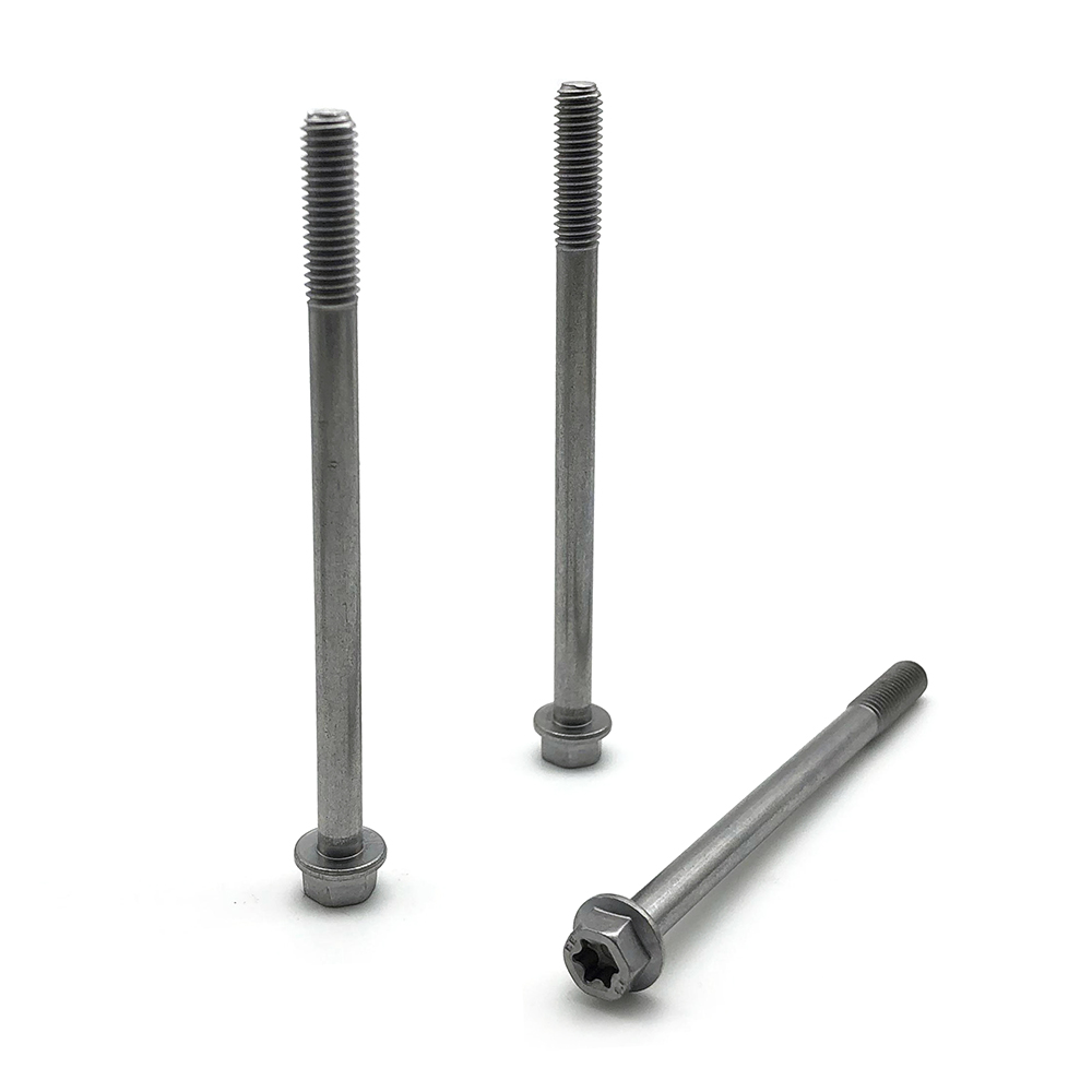 Parafusos de flange hexagonais torx de aço inoxidável personalizados 3