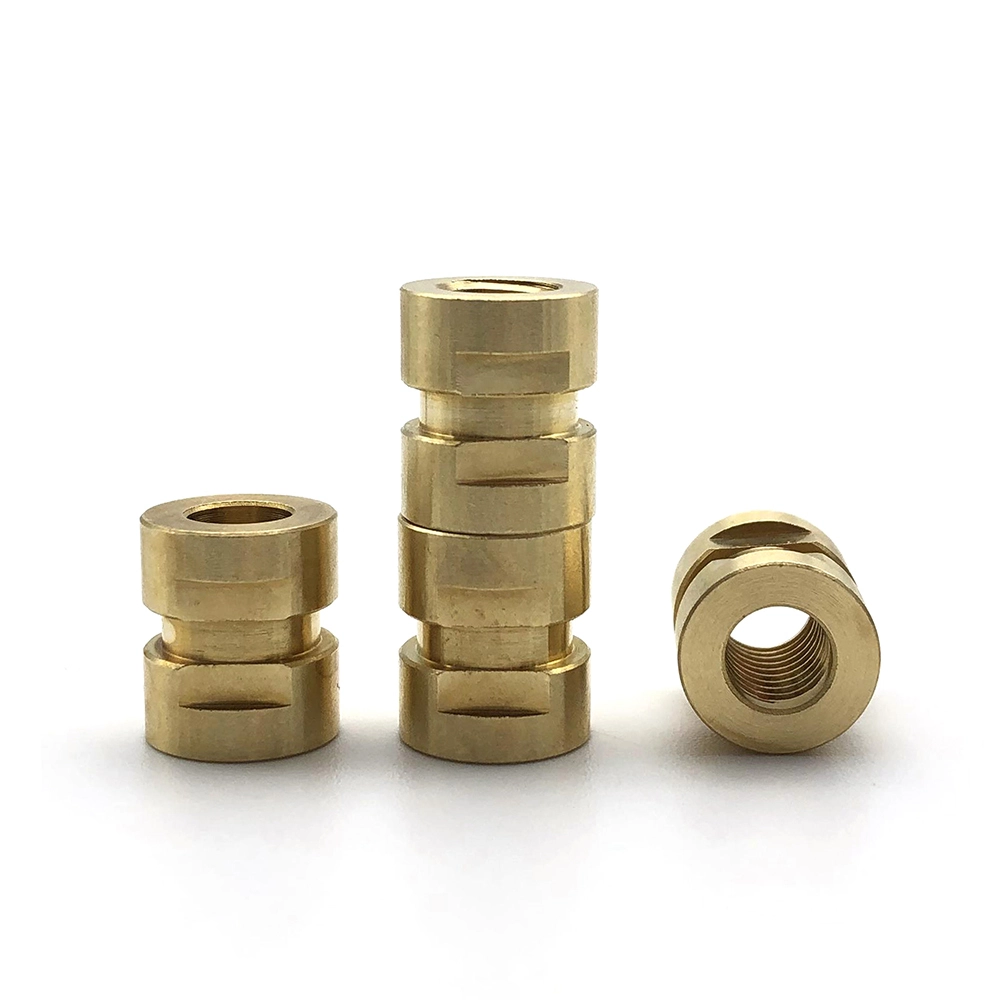 CNC machined brass step pillar slot round nuts 1