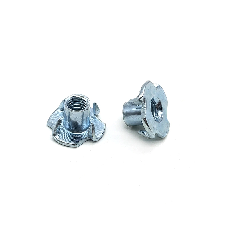 China M2 M4 M5 M6 M8 1/4 1/4-20 3/8 Kletterprofil Blockloch Edelstahl Schiebe-T-Stück Drop-in-Muttern Schlitz vier Klauen-T-Mutter 1