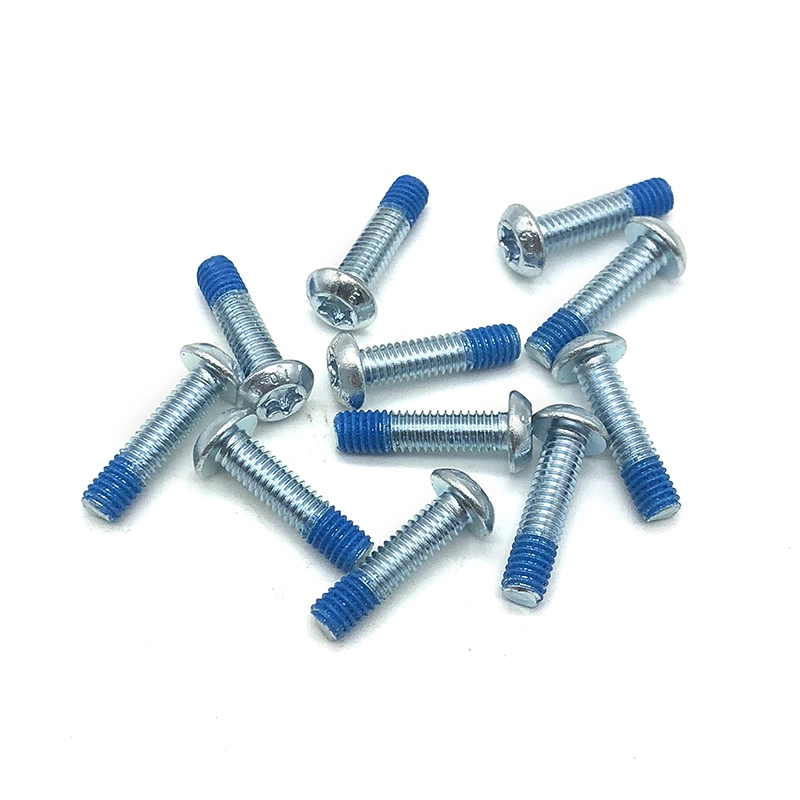 Vis nylok à tête cylindrique en zinc bleu blanc, rainure Torx, vis de brassage 1