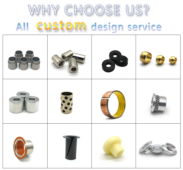 Custom auto parts steel bearing bushing flanged Oilless sleeve bushing 4