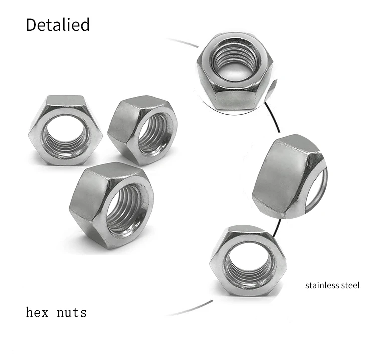 Parafusos e porcas de alta qualidade em aço inoxidável porca sextavada M3 M4 M12 8
