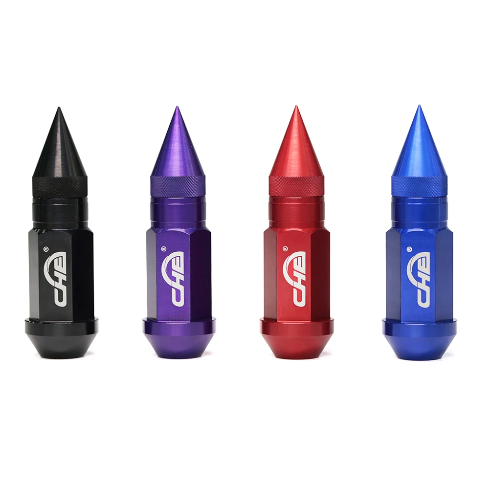Chine vente en gros de voiture personnalisée à pointes bleu rouge noir violet M12x1.5x52 écrou de roue 8