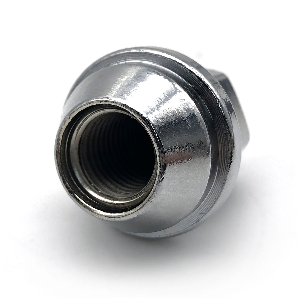 中国卸売カスタム クローム メッキ スチール チタン ホイール ナット M12-1.50 キャップ付き 19 ミリメートル六角ラグ ナット 1