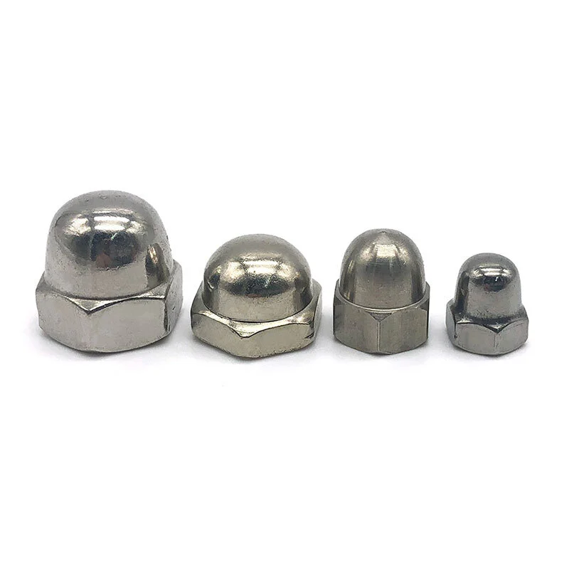 Écrou à capuchon hexagonal en acier inoxydable, personnalisé, vente en gros en Chine, couvercle décoratif hexagonal, écrous à capuchon en forme de dôme hexagonal 1