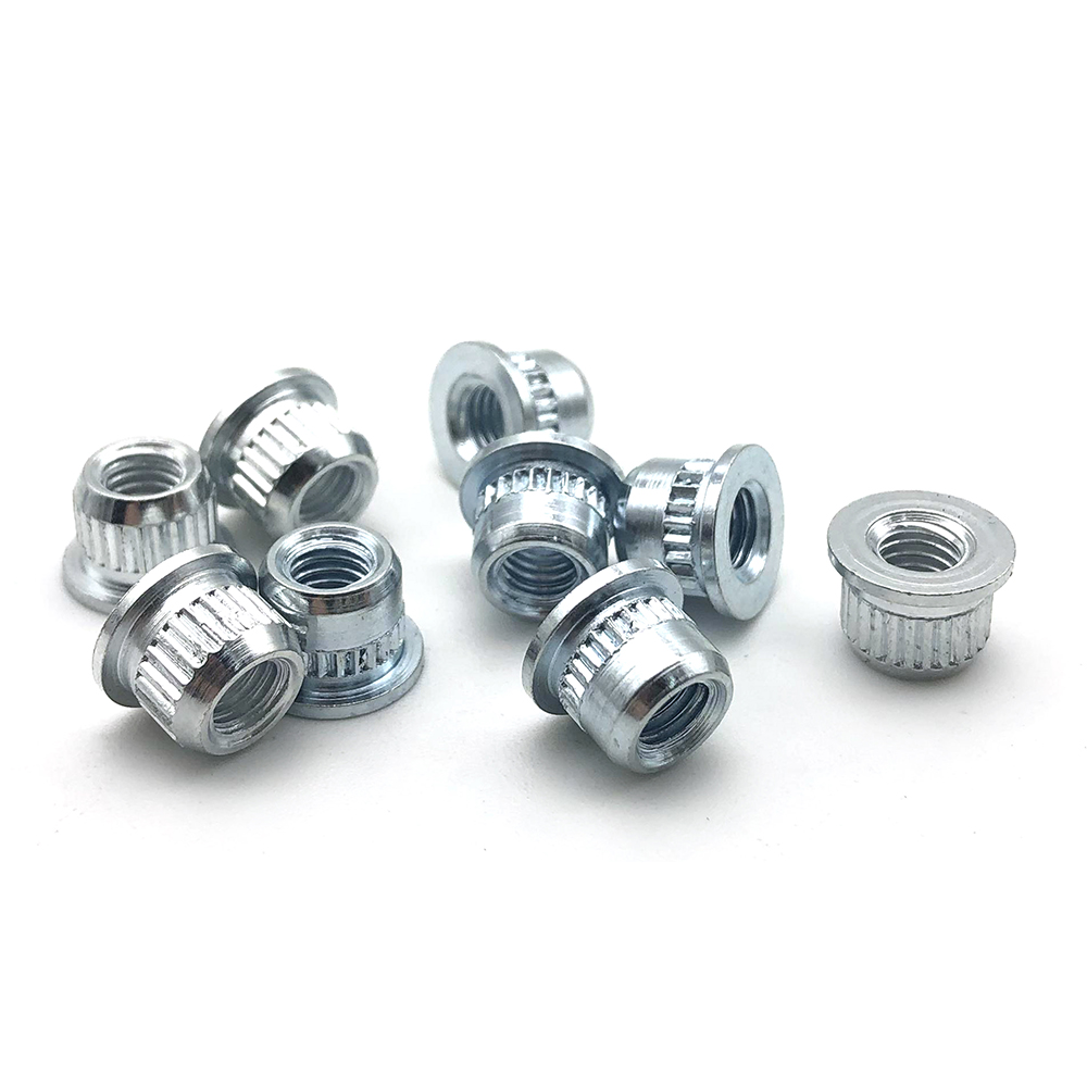 Porca de rebite auto-chinching galvanizada em aço carbono Porcas redondas serrilhadas 2