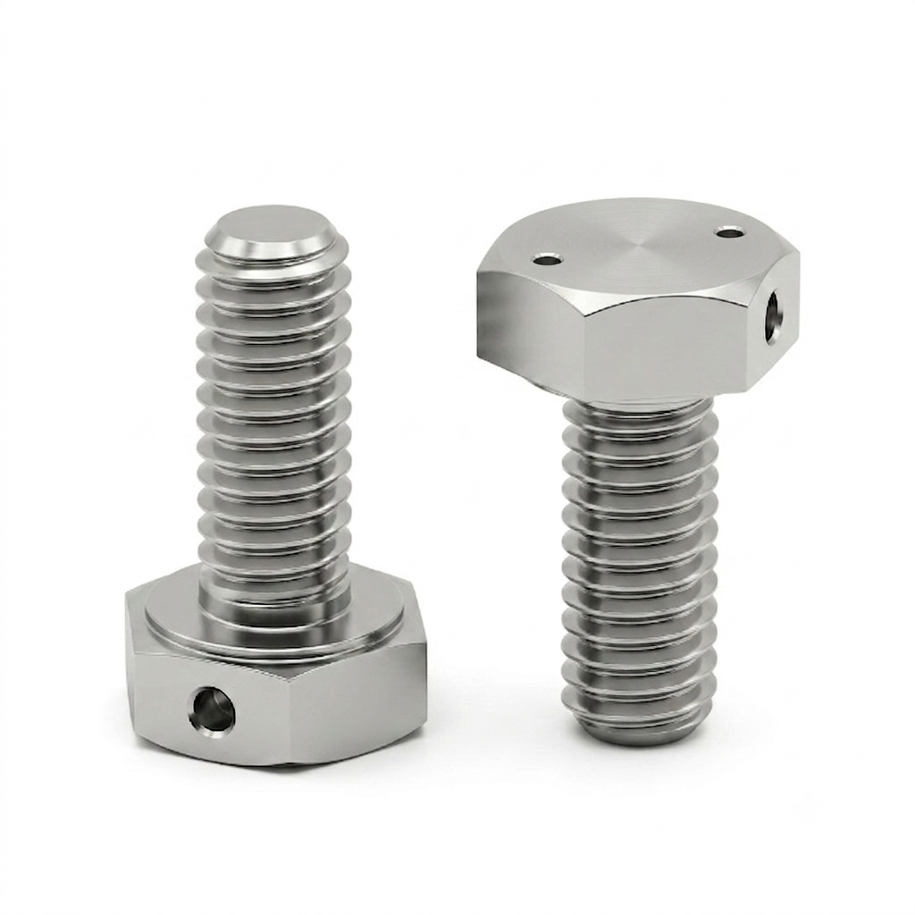 Custom CNC Machined Drilled Hex Head Bolts for Aerospace Applications 4
