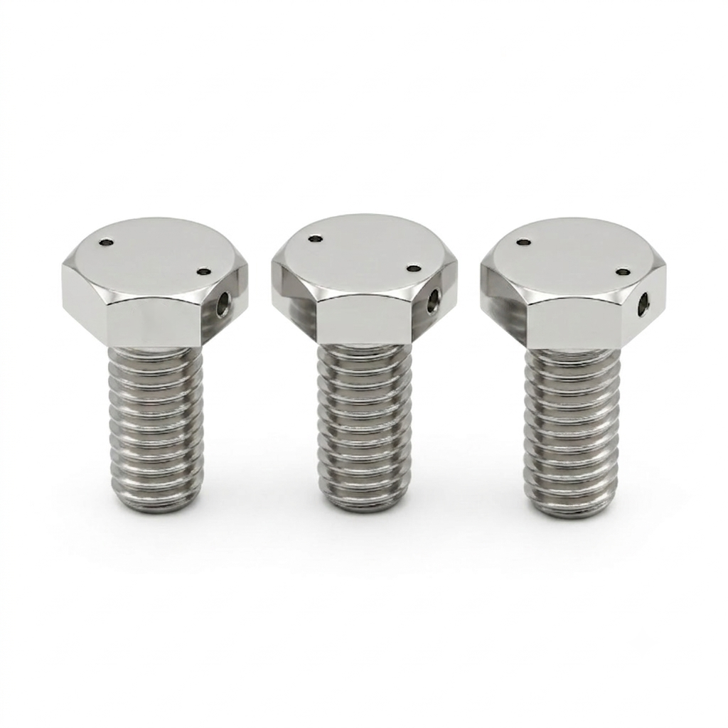 Custom CNC Machined Drilled Hex Head Bolts for Aerospace Applications 3